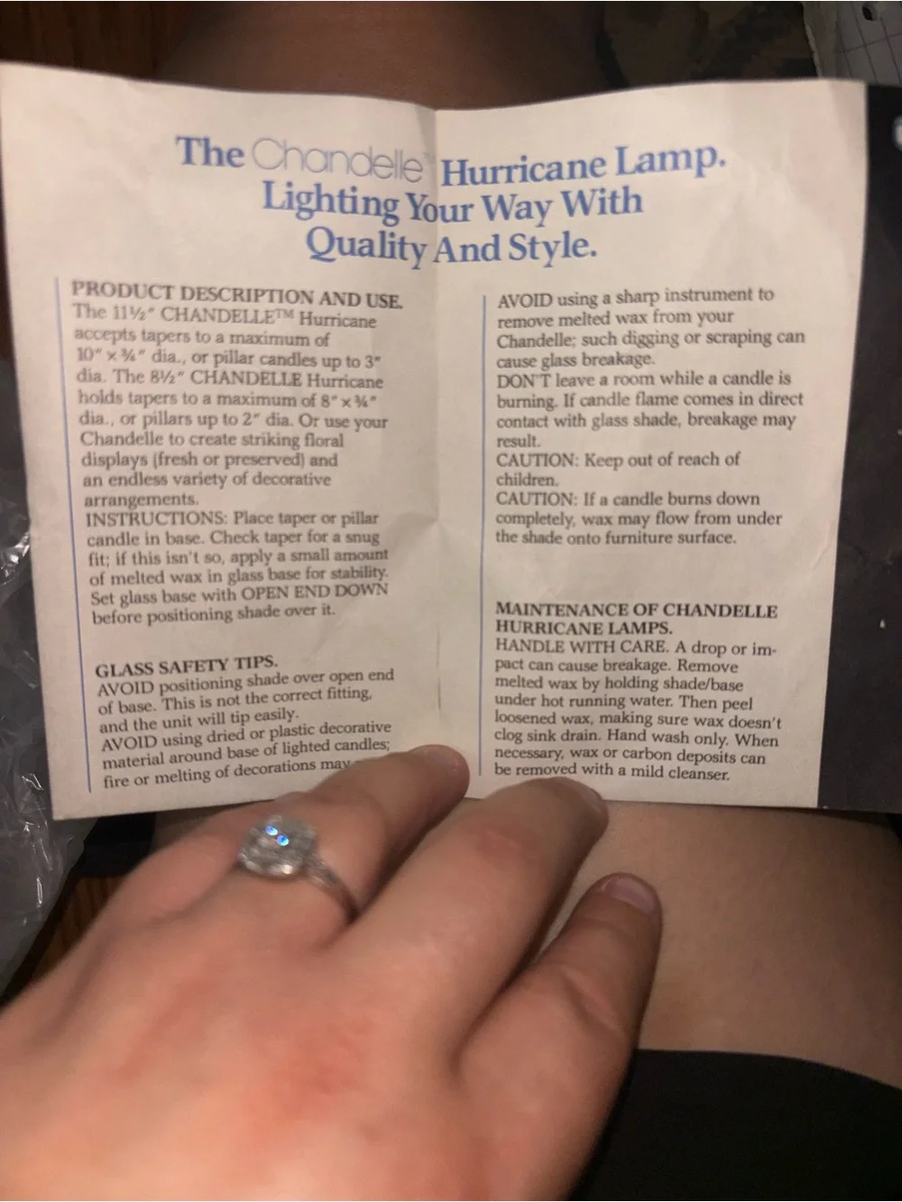 1983 Chantelle Hurricane candle
